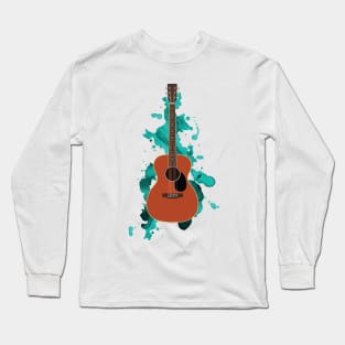 Concert Style Acoustic Guitar All Mahogany Long Sleeve T-Shirt